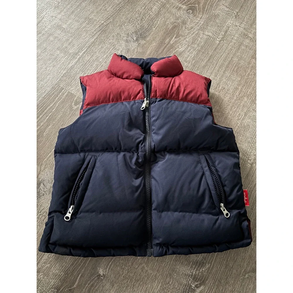 OneKid Puffer Vest Navy Red Sz 6 Kids Zip Front Outdoor Warm‎ Car Seat Coat
